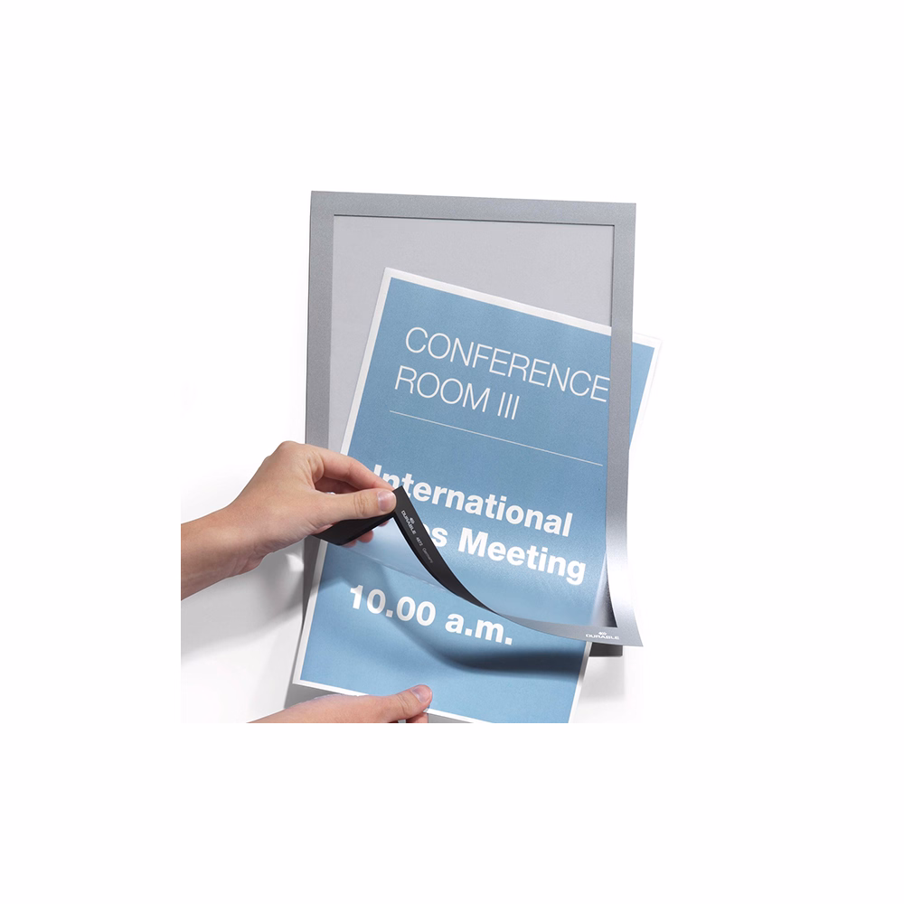 Infokeret DURABLE Duraframe A/4 sima felületre mágneses ezüst 2 darabos