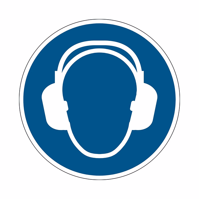 Információs matrica DURABLE Fülvédő használata kötelező 430 mm kék