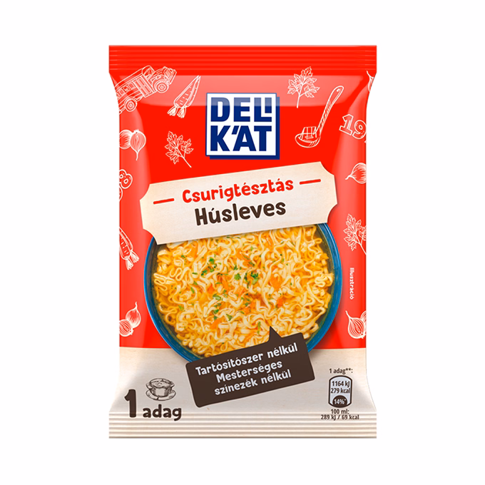 Instant tésztás leves DELIKÁT Húsleves csurigtésztával 59 g