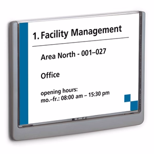 Irányítótábla DURABLE Click Sign A/5 fekvő 148x210 mm grafit