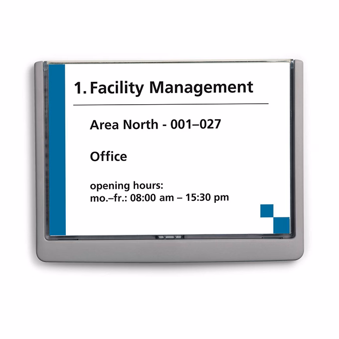 Irányítótábla DURABLE Click Sign A/5 fekvő 148x210 mm grafit