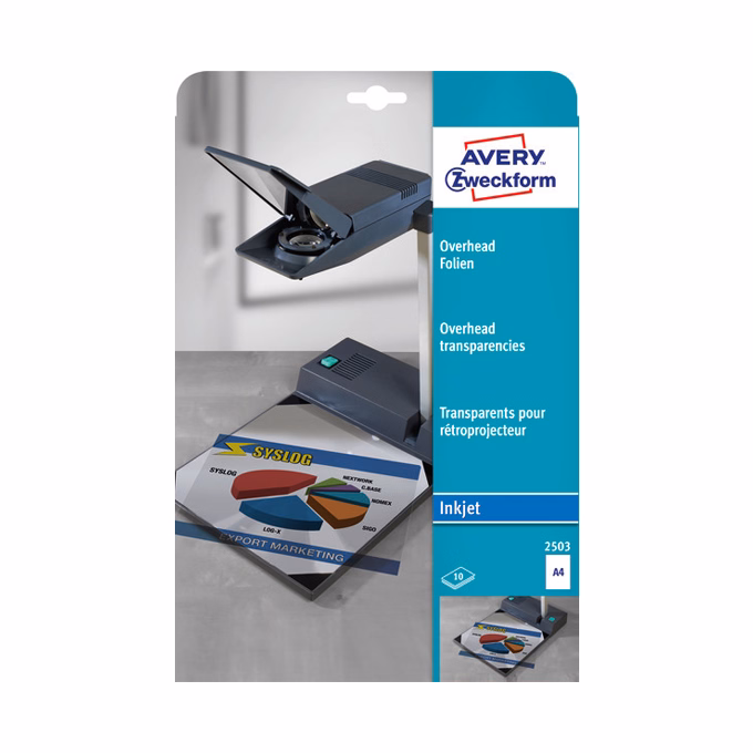 Írásvetitő fólia AVERY 2503 inkjet nyomtatóhoz 10 lapos