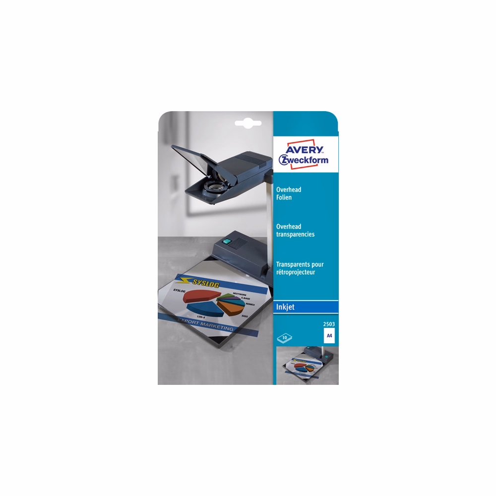 Írásvetitő fólia AVERY 2503 inkjet nyomtatóhoz 10 lapos