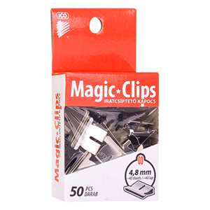 Iratcsíptető kapocs ICO Magic Clips 4,8mm 50 darabos Iratcsíptető kapocs ICO Magic Clips 4,8mm 50 darabos