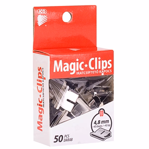 Iratcsíptető kapocs ICO Magic Clips 4,8mm 50 darabos Iratcsíptető kapocs ICO Magic Clips 4,8mm 50 darabos