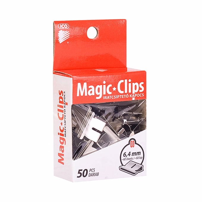 Iratcsíptető kapocs ICO Magic Clips 6,4mm 50 darabos