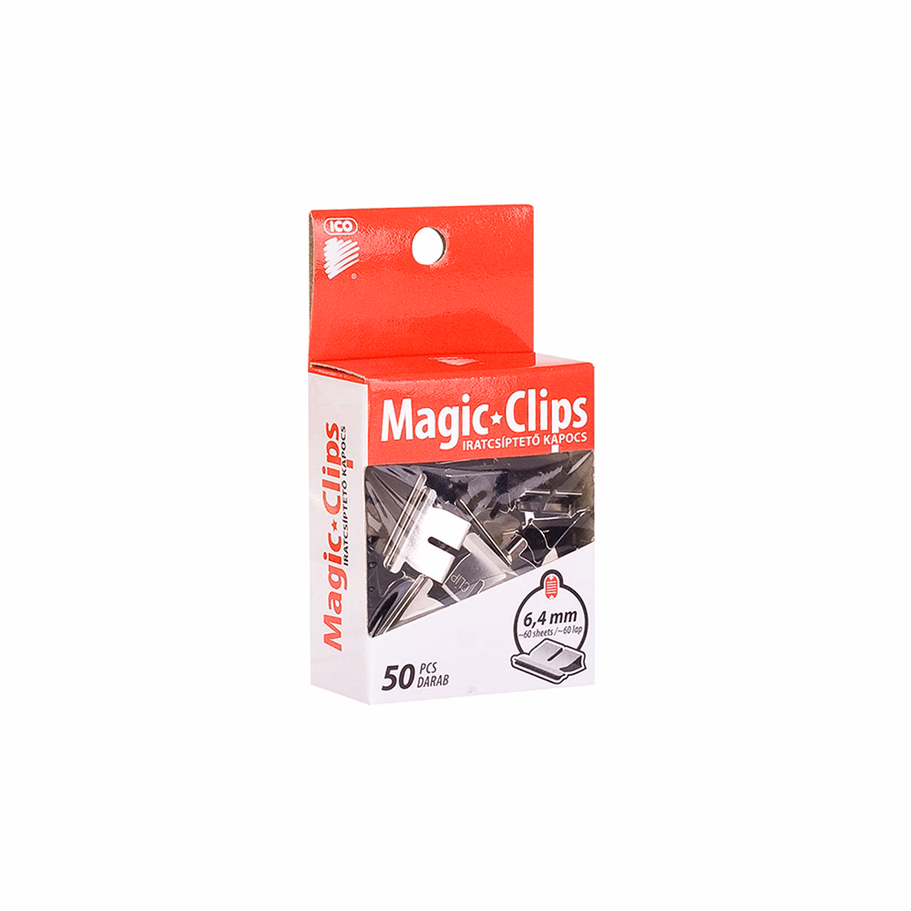 Iratcsíptető kapocs ICO Magic Clips 6,4mm 50 darabos
