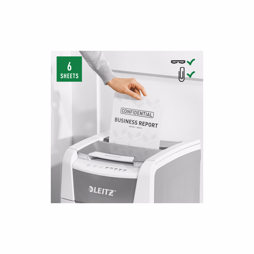 Iratmegsemmisítő LEITZ IQ Autofeed smallOffice 100 P5 Pro mikrokonfetti 6 lap