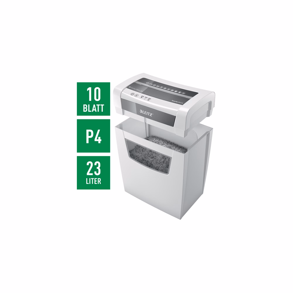 Iratmegsemmisítő LEITZ IQ Home Office konfetti P4 10 lap fehér Iratmegsemmisítő LEITZ IQ Home Office konfetti P4 10 lap fehér