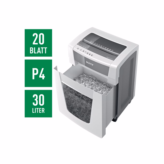 Iratmegsemmisítő LEITZ IQ Office Pro konfetti P4 20 lap fehér