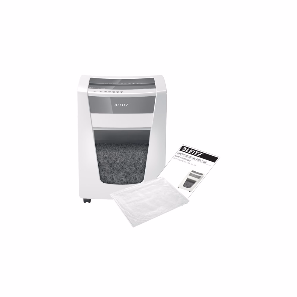 Iratmegsemmisítő LEITZ IQ Office Pro konfetti P4 20 lap fehér