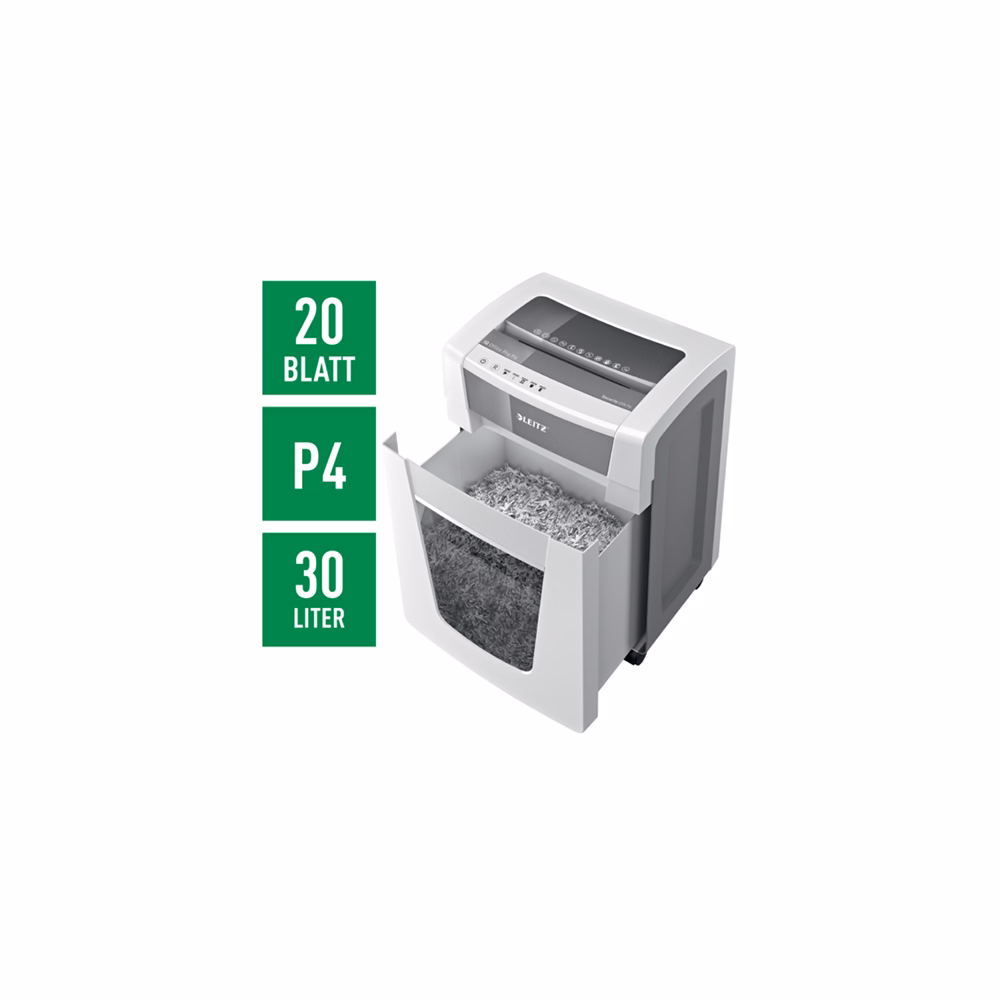 Iratmegsemmisítő LEITZ IQ Office Pro konfetti P4 20 lap fehér