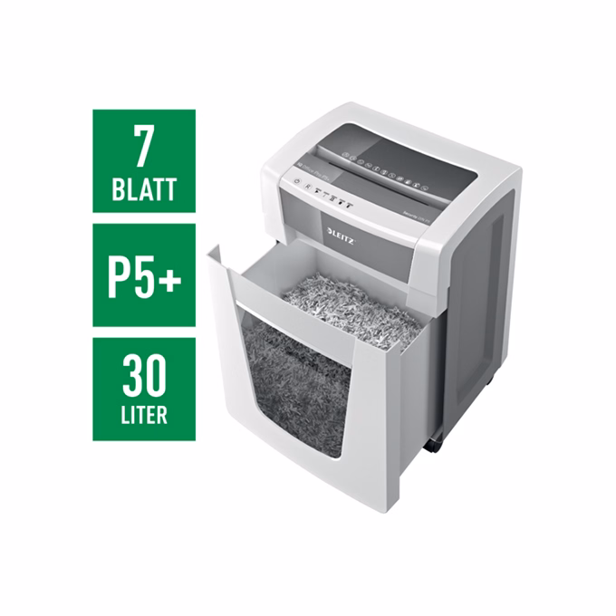 Iratmegsemmisítő LEITZ IQ Office Pro mikrokonfetti P5+ 5 lap fehér