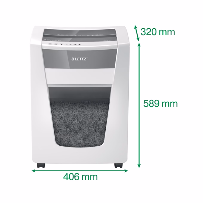 Iratmegsemmisítő LEITZ IQ Office Pro mikrokonfetti P5+ 5 lap fehér