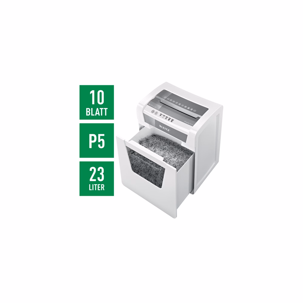 Iratmegsemmisítő LEITZ IQ Office mikrokonfetti P5 10 lap fehér Iratmegsemmisítő LEITZ IQ Office mikrokonfetti P5 10 lap fehér