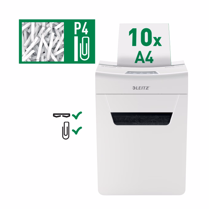 Iratmegsemmisítő LEITZ IQ Protect Premium 10X konfetti 10 lap