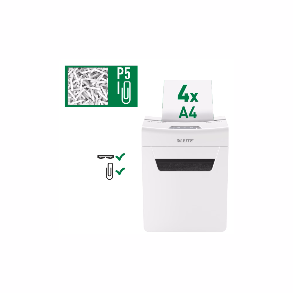 Iratmegsemmisítő LEITZ IQ Protect Premium 4M mikrokonfetti 4 lap Iratmegsemmisítő LEITZ IQ Protect Premium 4M mikrokonfetti 4 lap