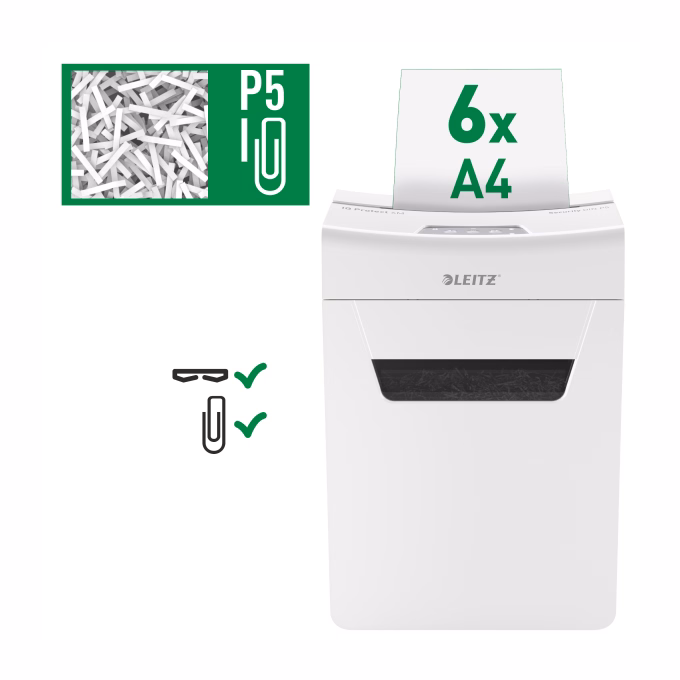 Iratmegsemmisítő LEITZ IQ Protect Premium 6M mikrokonfetti 6 lap