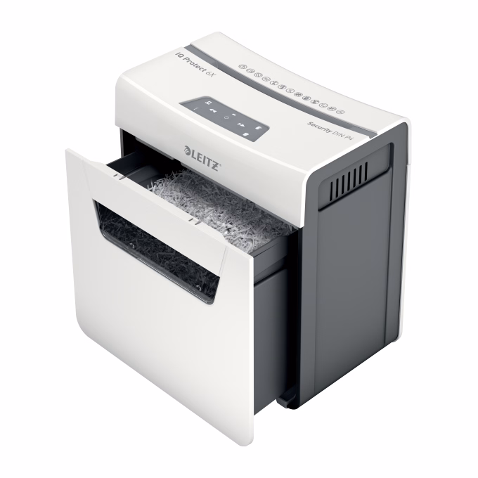 Iratmegsemmisítő LEITZ IQ Protect Premium 6X konfetti 6 lap Iratmegsemmisítő LEITZ IQ Protect Premium 6X konfetti 6 lap