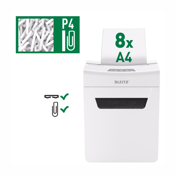 Iratmegsemmisítő LEITZ IQ Protect Premium 8X konfetti 8 lap