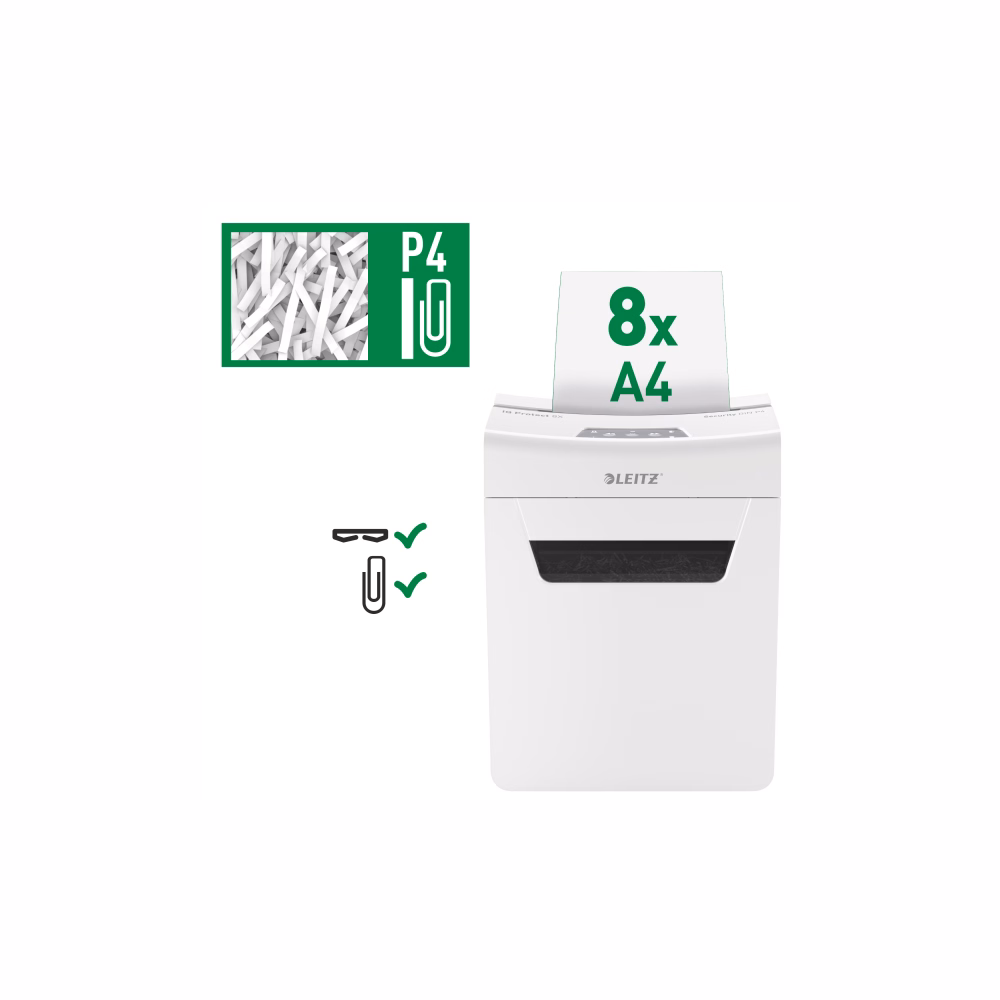 Iratmegsemmisítő LEITZ IQ Protect Premium 8X konfetti 8 lap