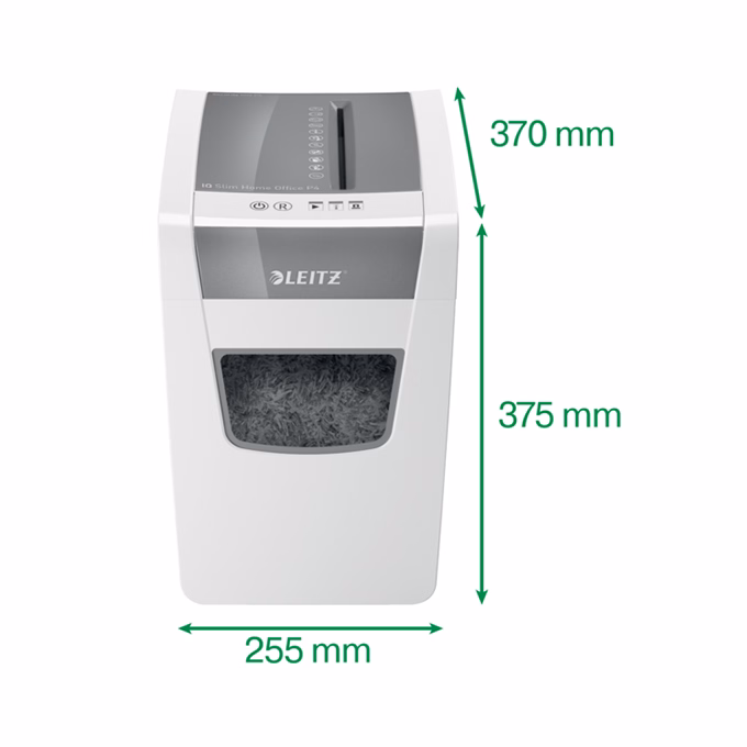 Iratmegsemmisítő LEITZ IQ Slim Home Office konfetti P4 10 lap fehér Iratmegsemmisítő LEITZ IQ Slim Home Office konfetti P4 10 lap fehér