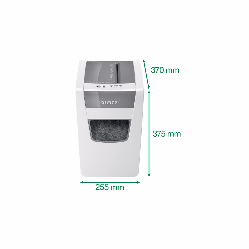 Iratmegsemmisítő LEITZ IQ Slim Home Office konfetti P4 10 lap fehér Iratmegsemmisítő LEITZ IQ Slim Home Office konfetti P4 10 lap fehér