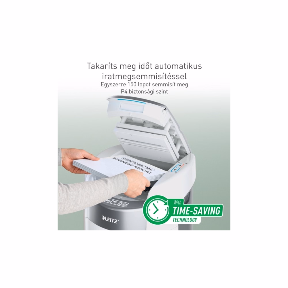 Iratmegsemmisítő LEITZ IQ OptiMax Autofeed Home Office P4 150 lap