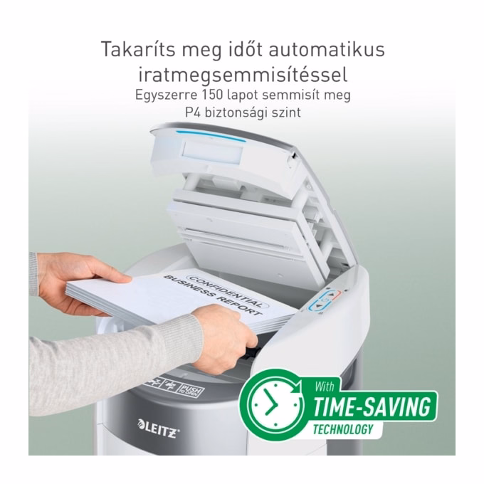 Iratmegsemmisítő LEITZ IQ OptiMax Autofeed Home Office P4 150 lap
