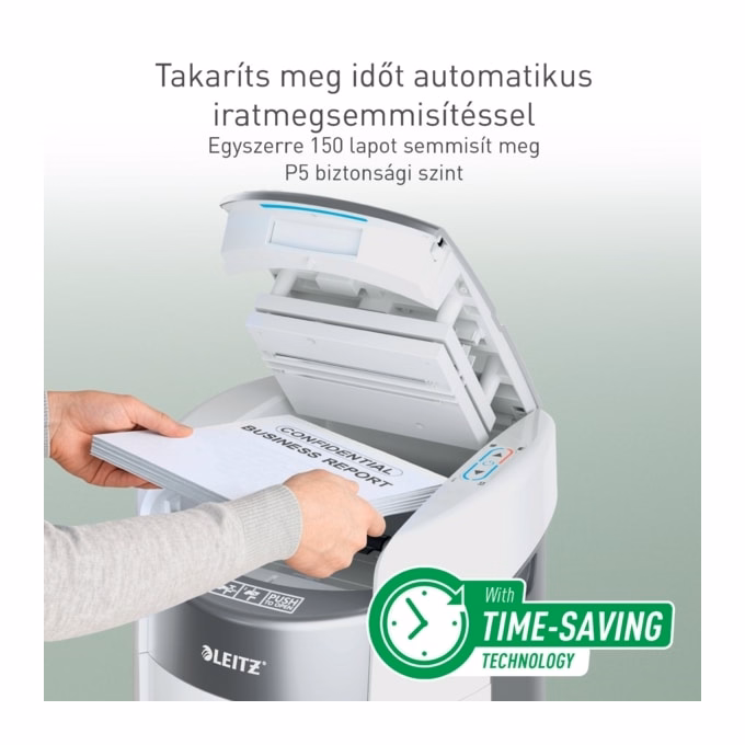 Iratmegsemmisítő LEITZ IQ OptiMax Autofeed Home Office P5 150 lap