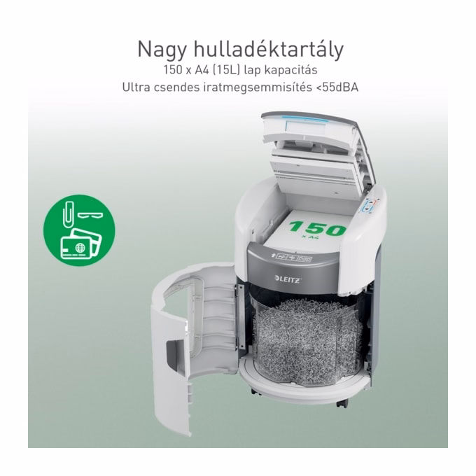 Iratmegsemmisítő LEITZ IQ OptiMax Autofeed Home Office P5 150 lap