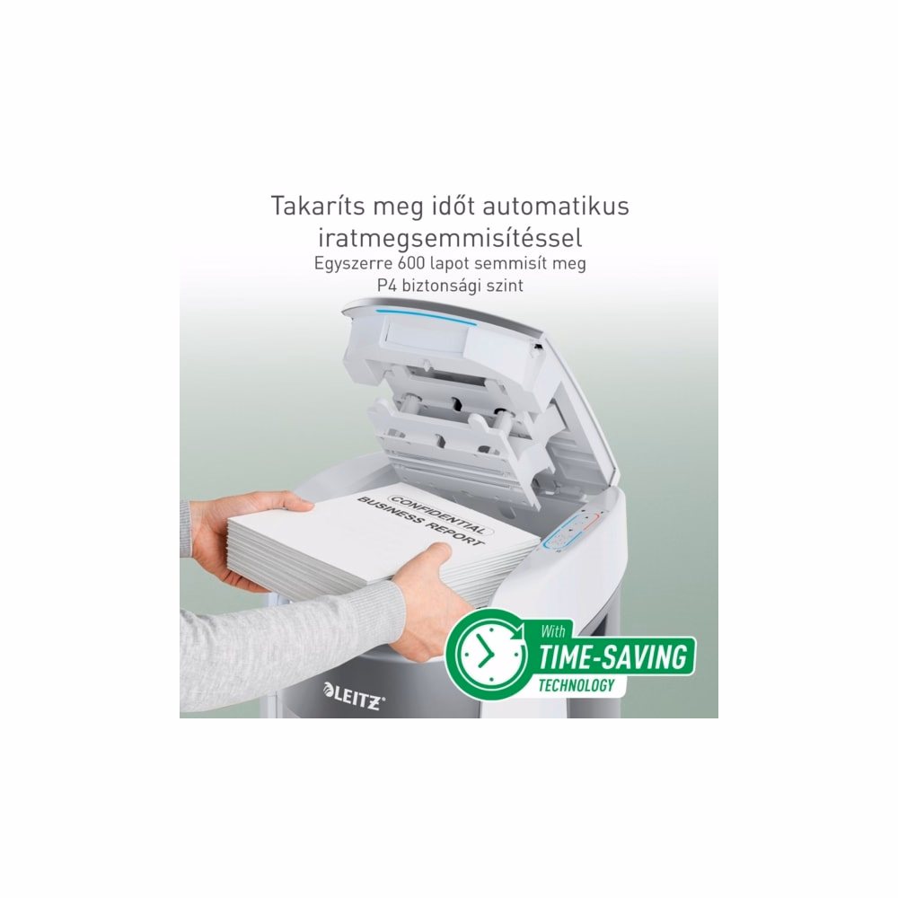 Iratmegsemmisítő LEITZ IQ OptiMax Autofeed Office Pro P4 600 lap