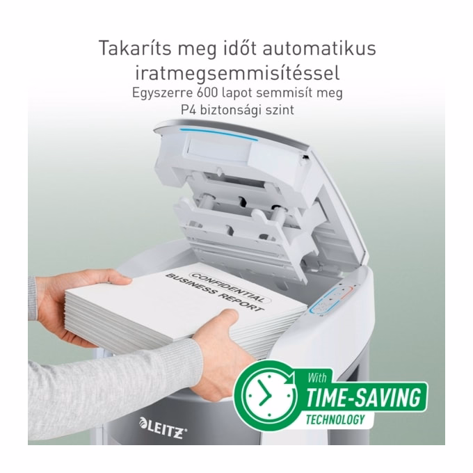 Iratmegsemmisítő LEITZ IQ OptiMax Autofeed Office Pro P4 600 lap