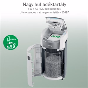 Iratmegsemmisítő LEITZ IQ OptiMax Autofeed Office Pro P4 600 lap