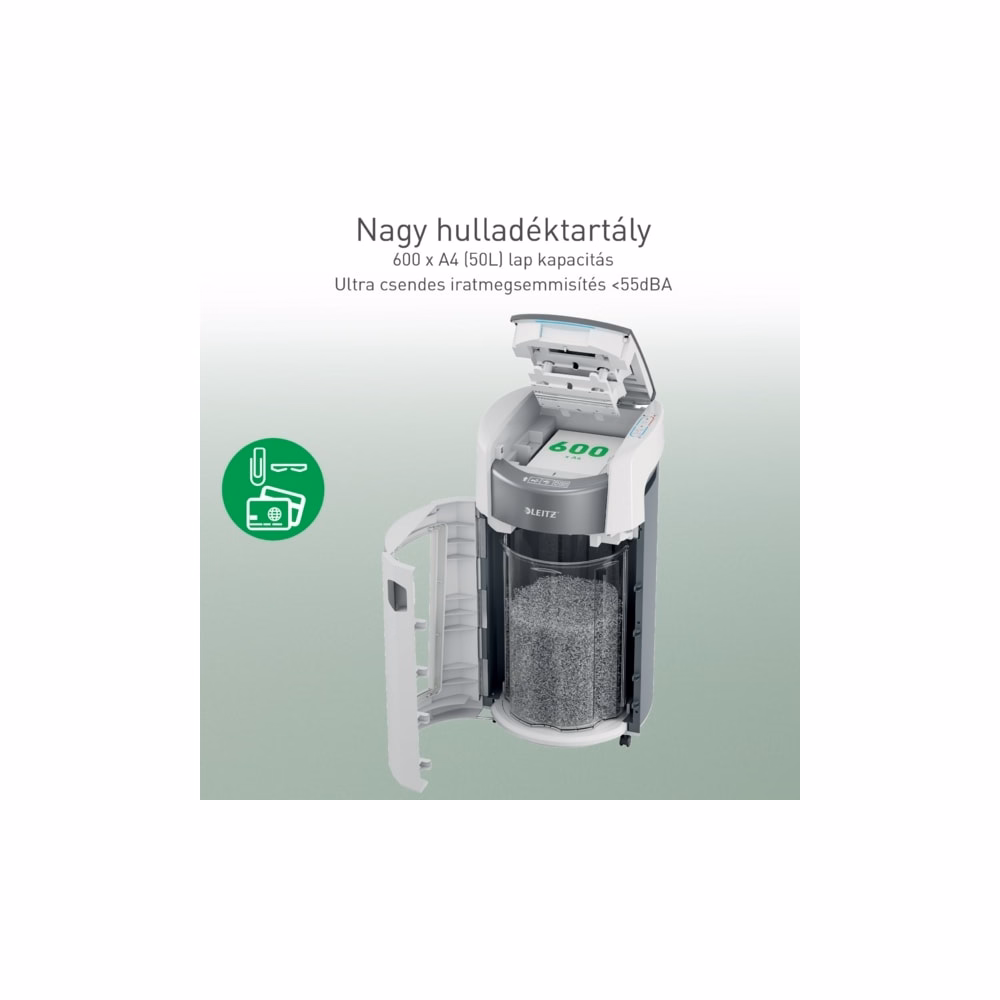 Iratmegsemmisítő LEITZ IQ OptiMax Autofeed Office Pro P4 600 lap