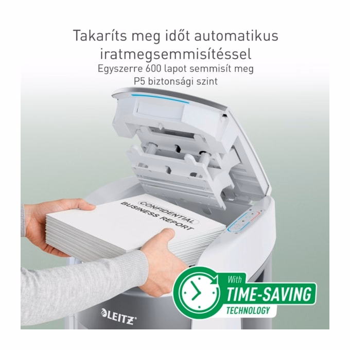 Iratmegsemmisítő LEITZ IQ OptiMax Autofeed Office Pro P5 600 lap
