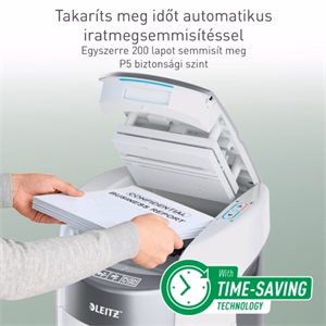 Iratmegsemmisítő LEITZ IQ OptiMax Autofeed SmallOffice P5 200 lap