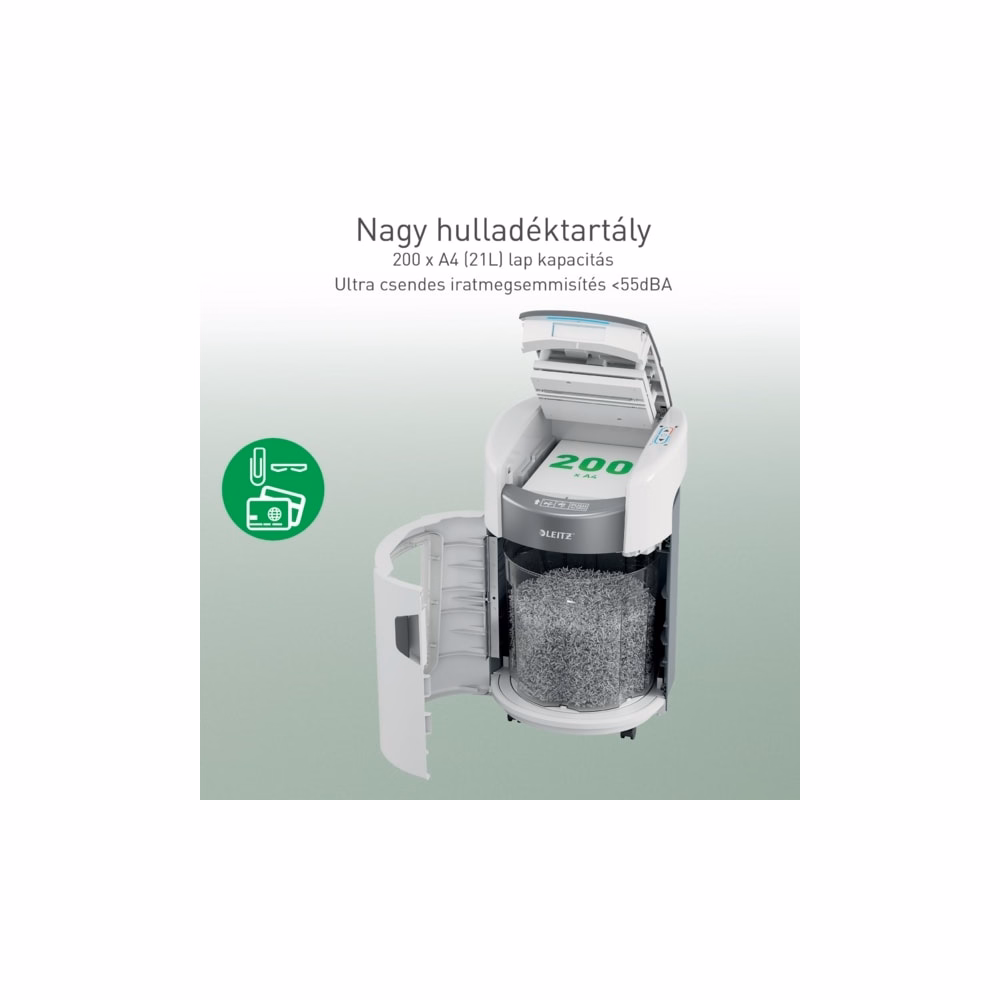 Iratmegsemmisítő LEITZ IQ OptiMax Autofeed SmallOffice P5 200 lap