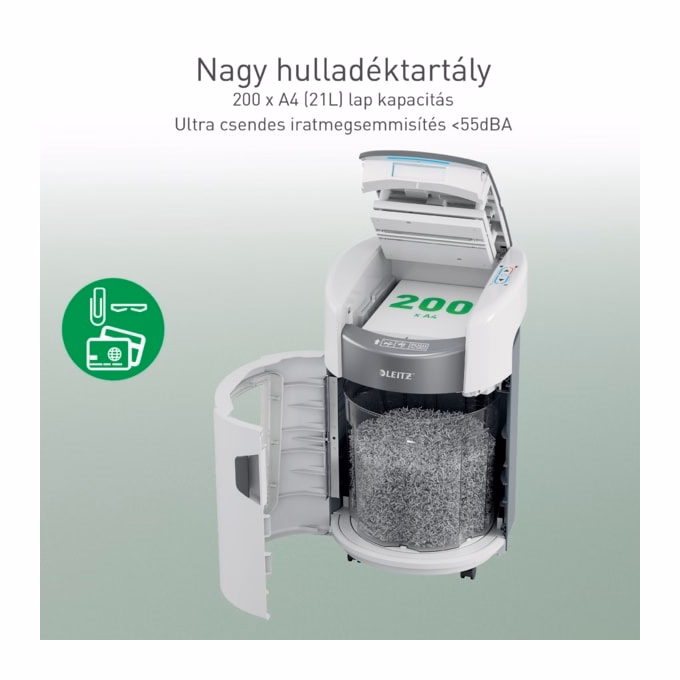 Iratmegsemmisítő LEITZ IQ OptiMax Autofeed SmallOffice P5 200 lap