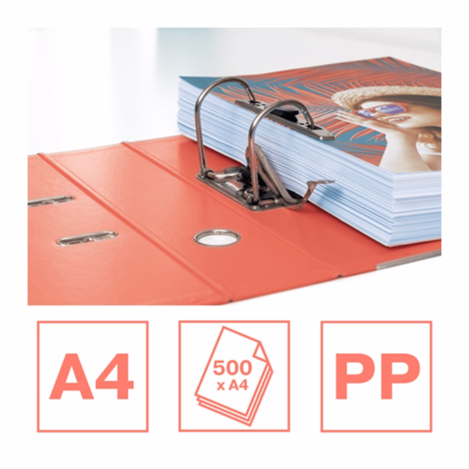 Iratrendező ESSELTE Colour Breeze Standard A/4 75 mm élvédős korall