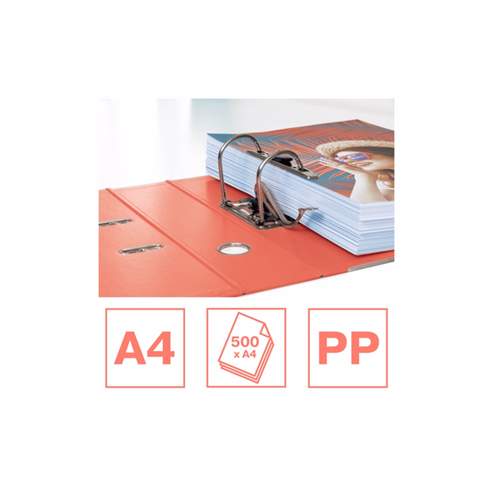 Iratrendező ESSELTE Colour Breeze Standard A/4 75 mm élvédős korall