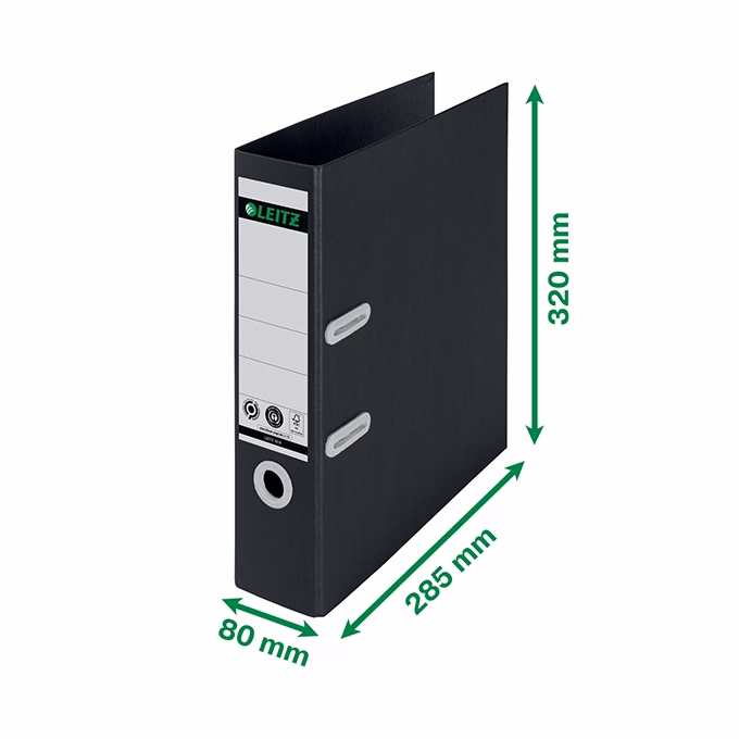 Iratrendező LEITZ Recycle A/4 80 mm 180° fekete