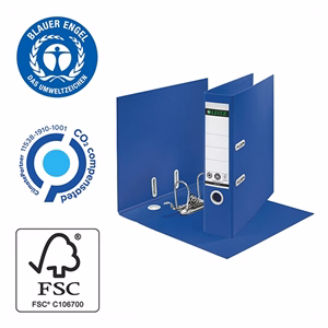 Iratrendező LEITZ Recycle A/4 80 mm 180° kék