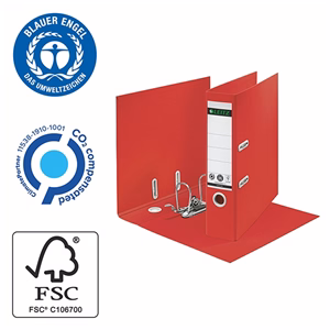 Iratrendező LEITZ Recycle A/4 80 mm 180° piros