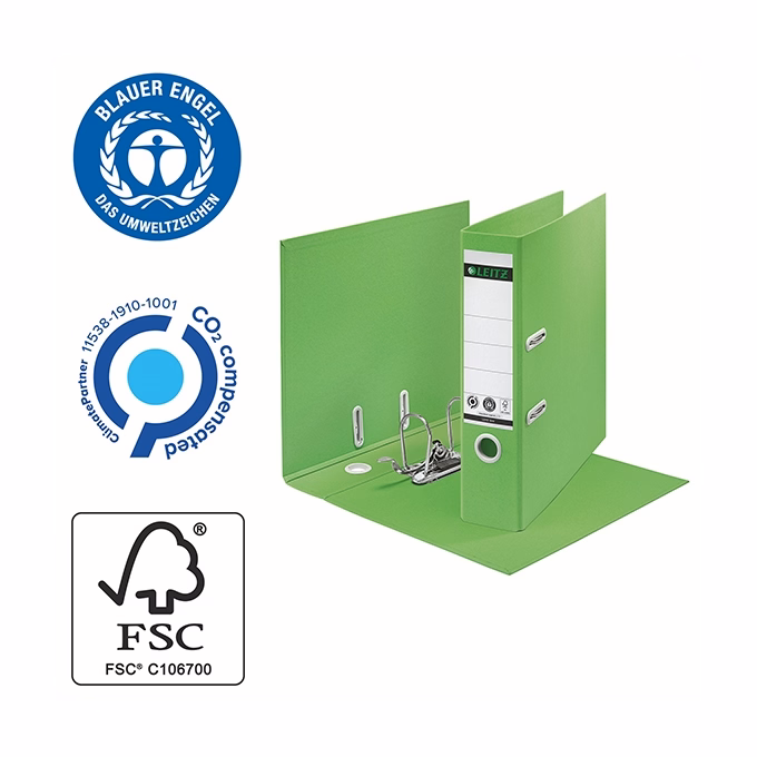 Iratrendező LEITZ Recycle A/4 80 mm 180° zöld