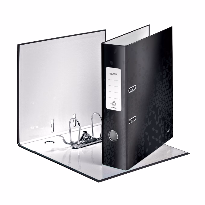 Iratrendező LEITZ Wow A/4 80 mm 180° metálfényű fekete
