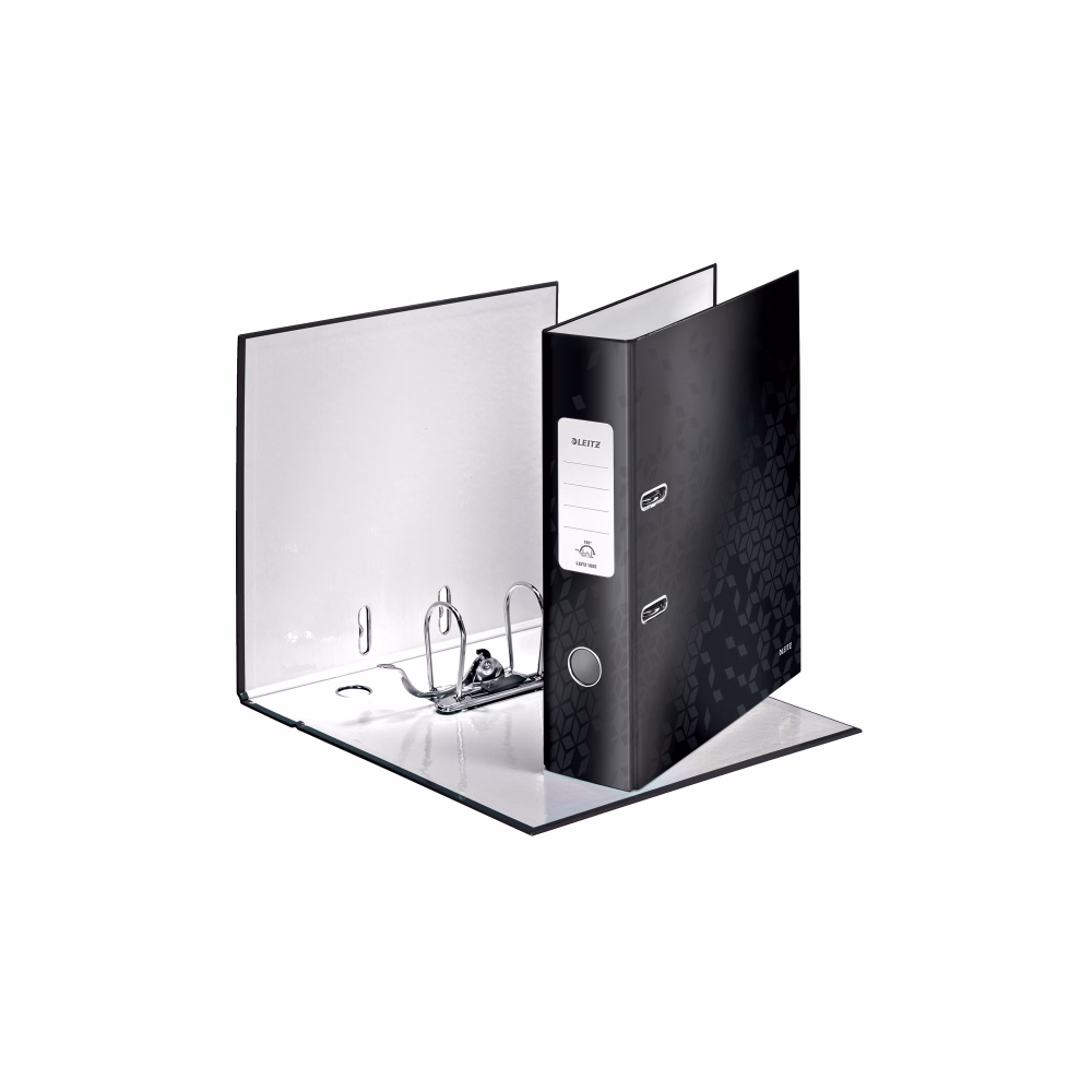 Iratrendező LEITZ Wow A/4 80 mm 180° metálfényű fekete