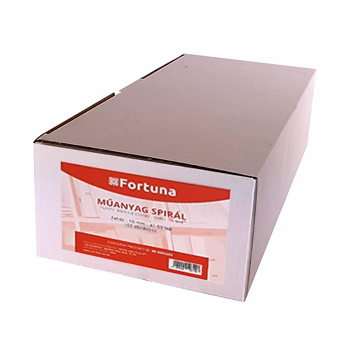 Iratspirál műanyag FORTUNA 10mm 41-55 lap fekete 100/dob