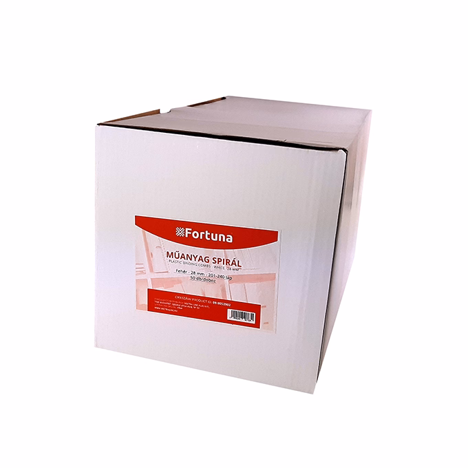 Iratspirál műanyag FORTUNA 28mm 201-240 lap fehér 50/dob