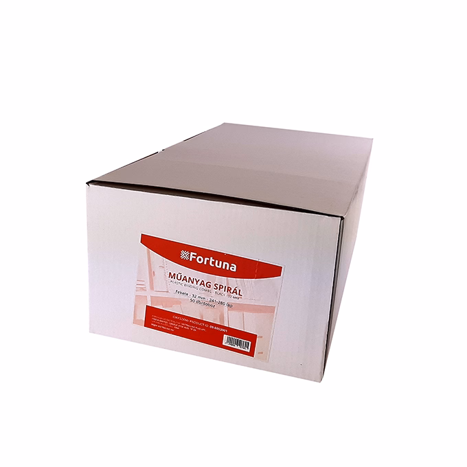 Iratspirál műanyag FORTUNA 32mm 241-280 lap fekete 50/dob
